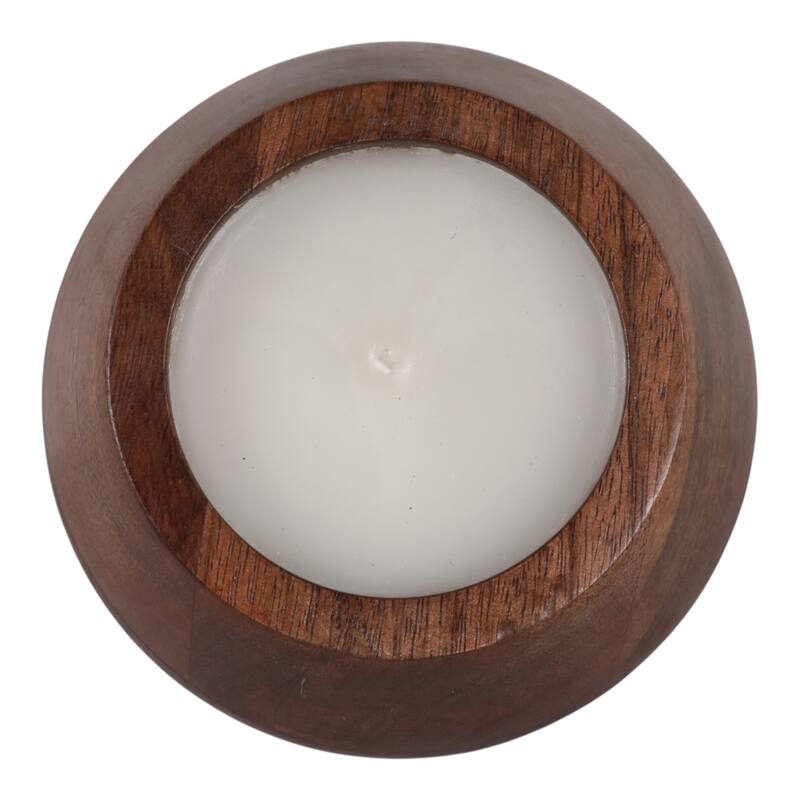 Decorative Vanilla Scented Mango Wood Bowl Candle