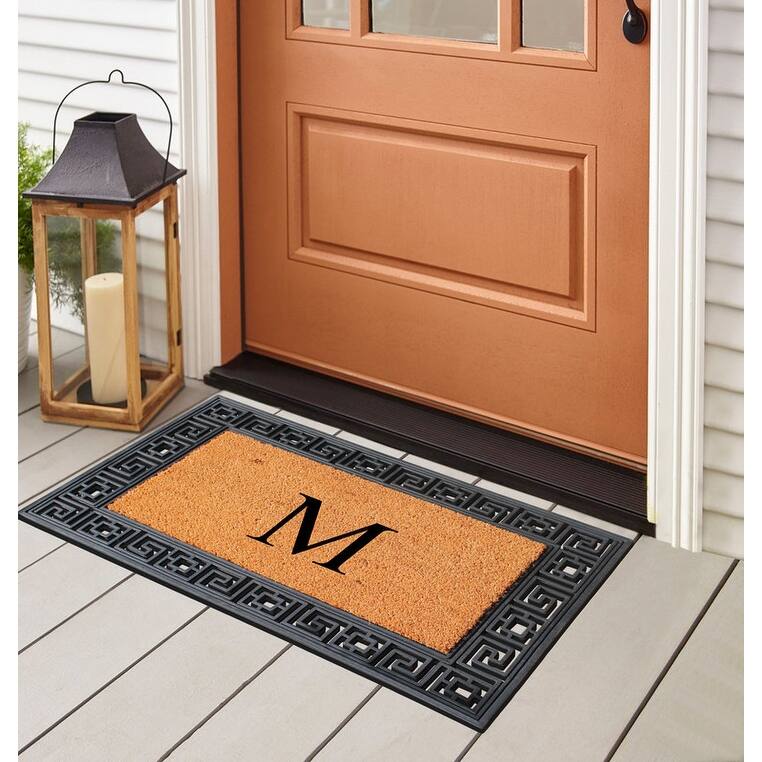 A1HC First Impression Carson Rubber and Coir 24" X 36", Heavy Duty, Easy to Clean Outdoor Monogrammed Doormat