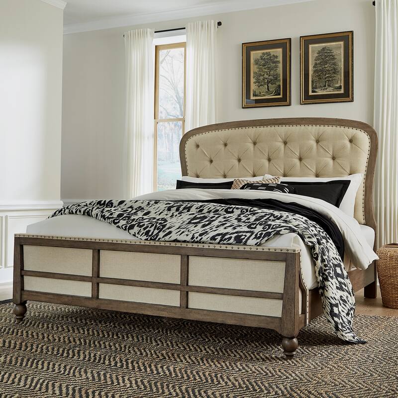 Americana Farmhouse Dusty Taupe King Shelter Bed - King