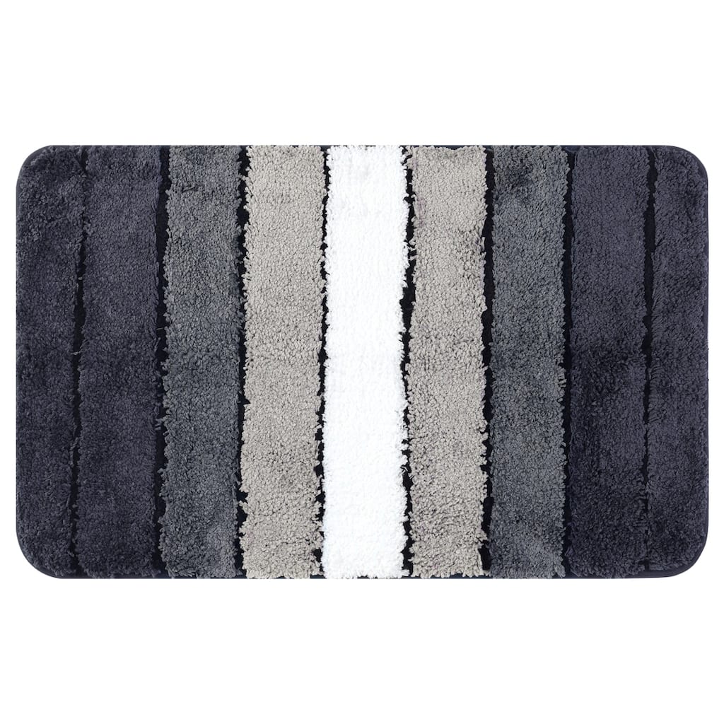 Grey Bathroom Rug, Soft Bath Mat Non Slip Ultra Water Absorbent Bath Carpet Quick Dry Bathroom Floor Mat
