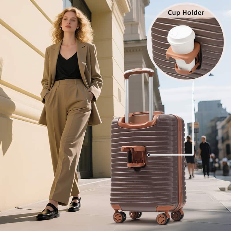 7 Pcs Hardshell Luggage Set w/TSA Lock, 360° Spinner Wheels, Lightweight Durable Travel