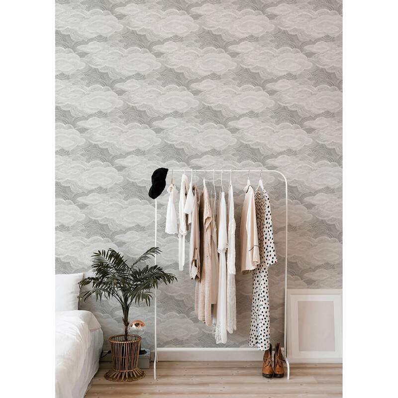 A-Street Prints Vision Grey Stipple Clouds Wallpaper