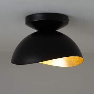 Luna Bella Pendant Light Small - Matte Black, Weathered Brass