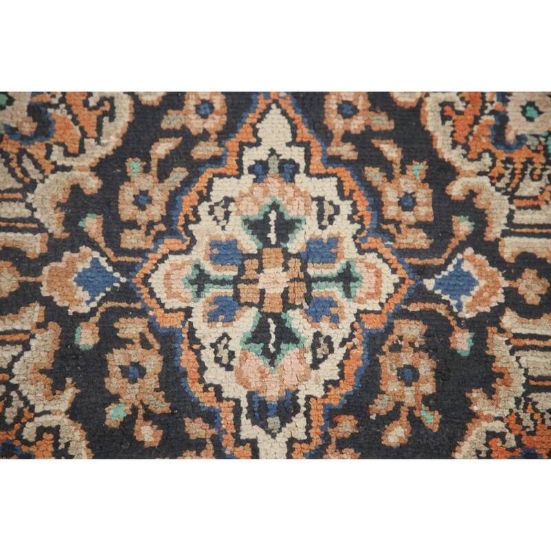 Hand Knotted Oriental 100% Wool Carpet Traditional Floral Oranges & Rust Hamedan Area Rug - 8' 8'' X 5' 9''