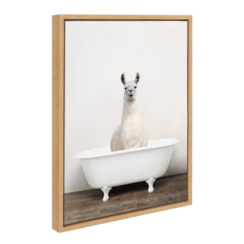 Kate and Laurel Sylvie Animal Tub Color Framed Canvas by Amy Peterson - 18x24 - Plastic - Natural