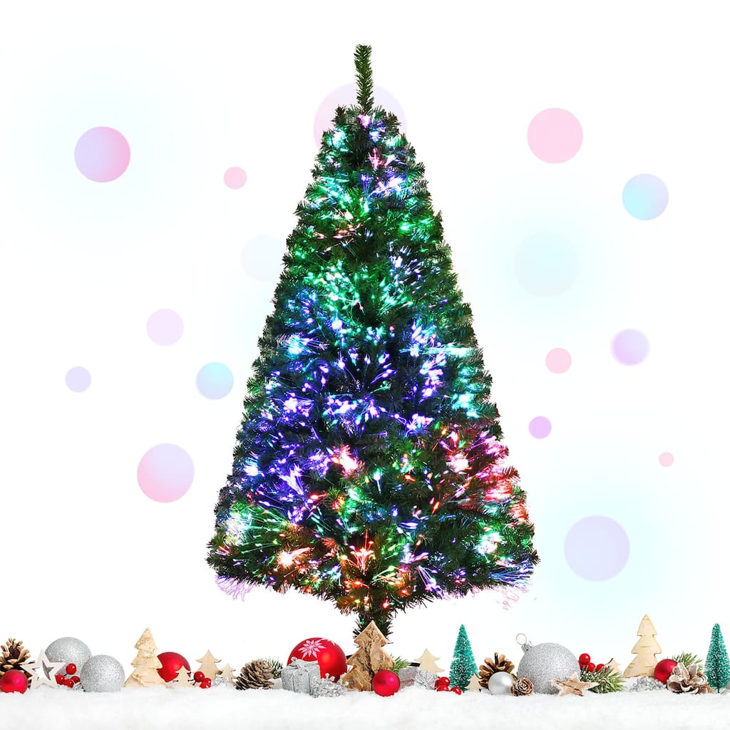 Fiber Optic Artificial Christmas Tree Pre lit Spruce Tree