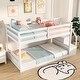 preview thumbnail 8 of 12, Twin Over Twin Low Bunk Bed with Storage Stairs, Floor Bunk Bed Frame
