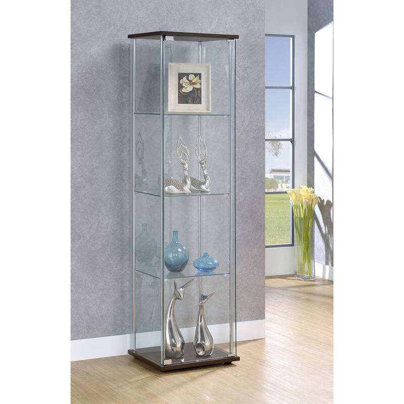 Bellatrix 4-shelf Clear Glass Curio Cabinet