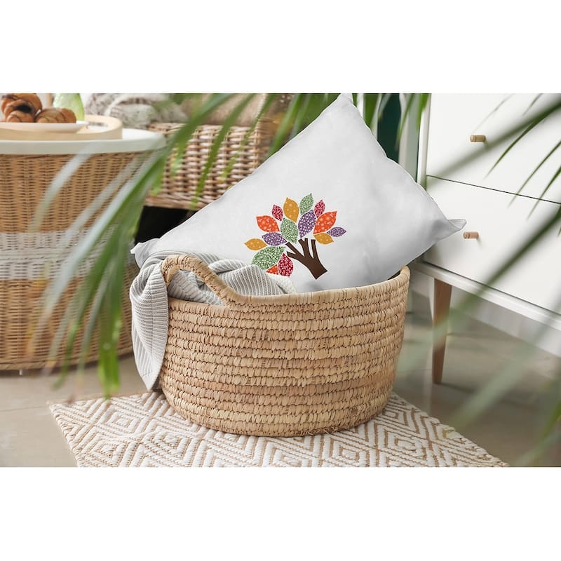 Printed Quilt Tree Accent Pillow