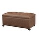 preview thumbnail 32 of 53, Adeco 35" Storage Ottoman Tufted Faux-Leather Lifted Top Bench