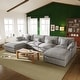 preview thumbnail 12 of 15, Oversized Linen Sectional Sofa Down Filled U-Shaped Couch for Living Room Set