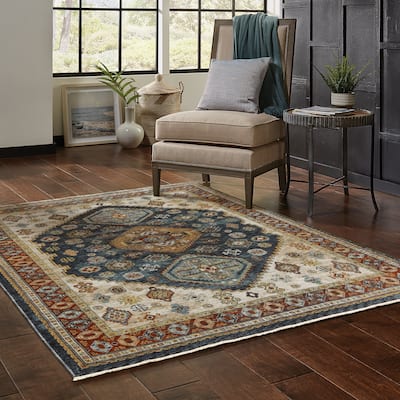 Style Haven Amelie Traditional Medallion Blue/ Multi Indoor Area Rug
