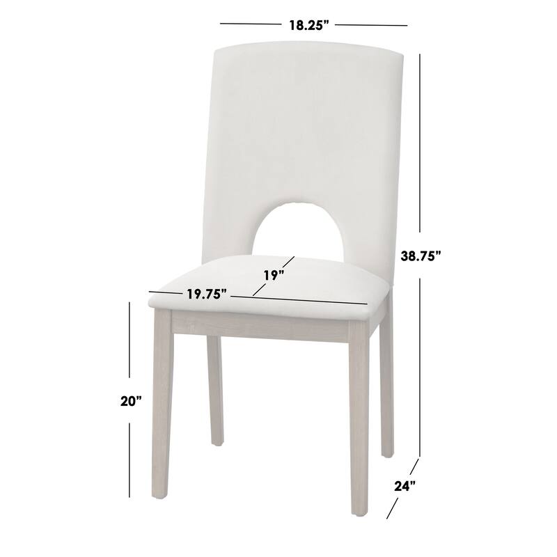 Lifestorey Blakely Solid Wood Upholstered Dining Chair (Set of 2)