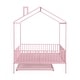 preview thumbnail 14 of 26, Full Size House Bed with Semi-enclosed Fence and Twin Size Trundle