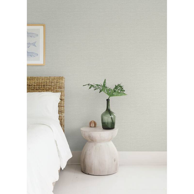A-Street Prints Malin Dove Faux Grasscloth Wallpaper