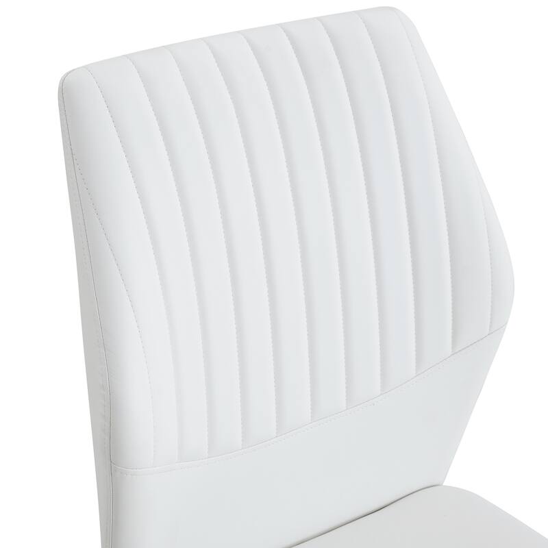 Luxury Simple Chair-Set Of 4 Dining Chair With Metal Leg.The Chair Back Has A Vertical Stripe Design
