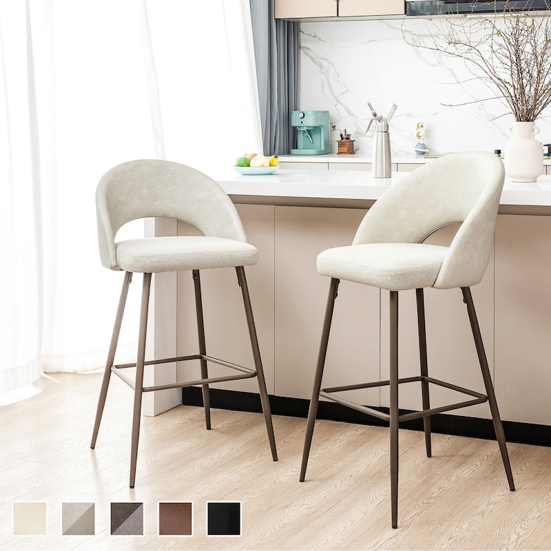 Glitzhome Set of 2 41"H Modern Tapered Leg Short or Bar Stools Pub Chair