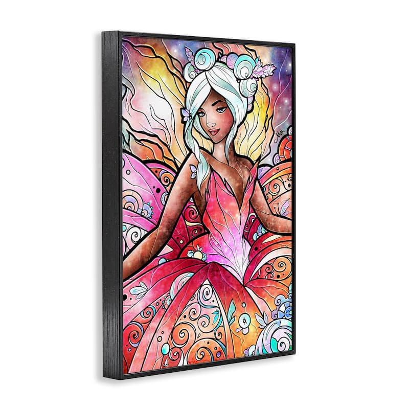 Stupell Pastel Nouveau Fairy Framed Giclee Art Design By Mandie Manzano