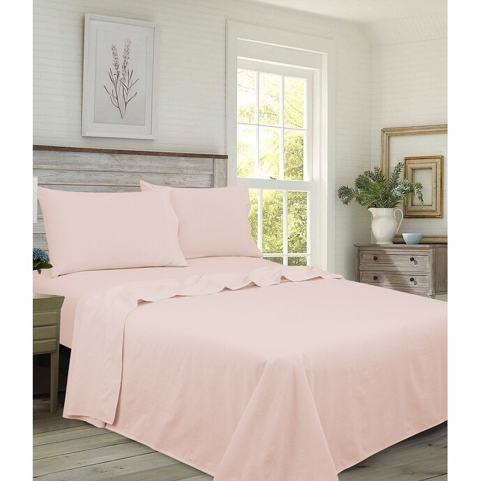 2 EXTRA DEEP DOUBLE FINE PERCALE COTTON BLUSH PINK THICK SOFT FITTED BED SHEETS