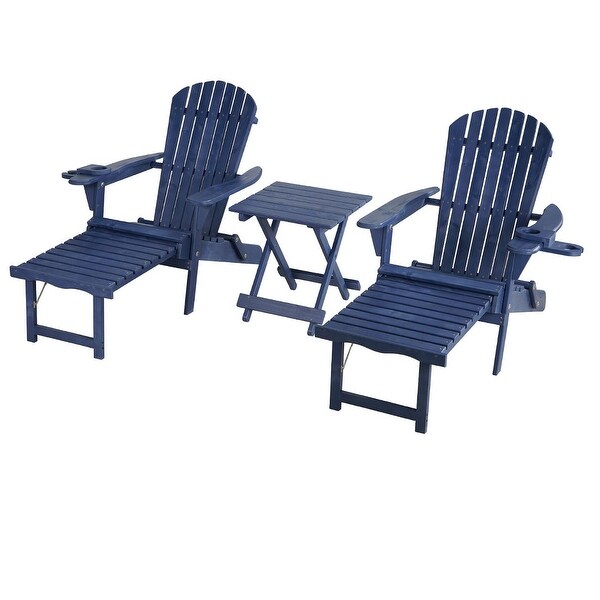 Adirondack Chaise Lounge Foldable Chair and End table