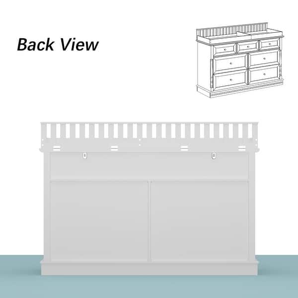 dimension image slide 1 of 2, White Baby Changing Table Dresser with 7 Drawers Nursery Storage Cabinet for Infant Essentials Chest