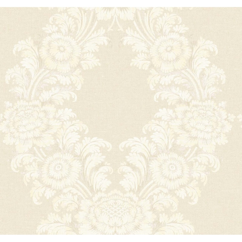 Seabrook Designs Chandra Ogee Unpasted Wallpaper - 27 in. W x 27 ft. L - Metallic Khaki & Cream