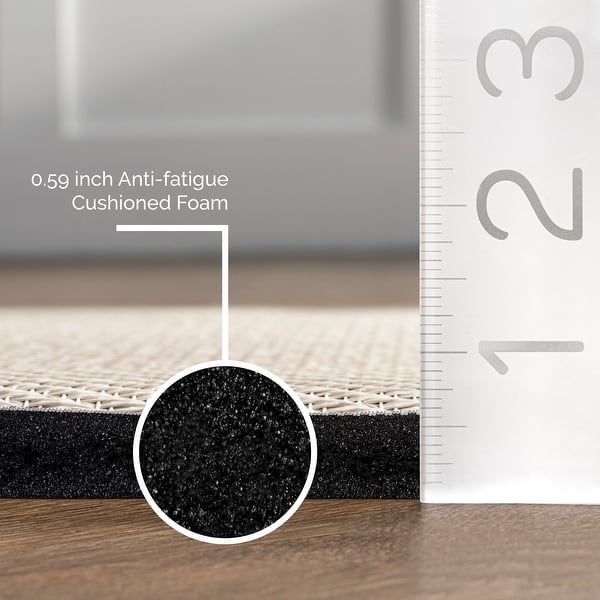 dimension image slide 2 of 5, Nuloom Casual Braided Anti Fatigue Kitchen or Laundry Room Comfort Mat