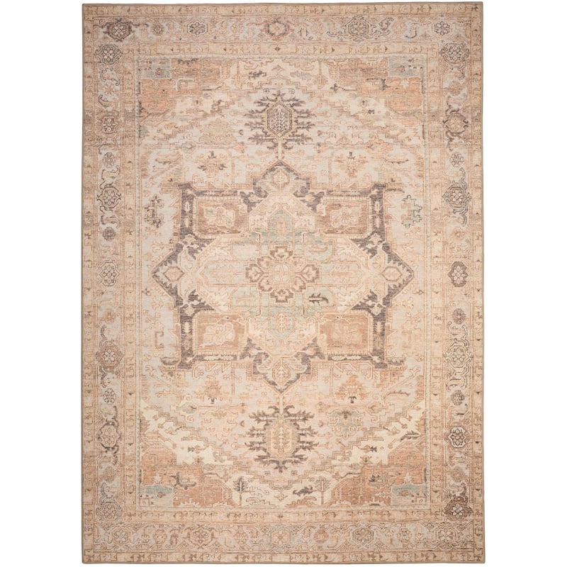 Nourison Vintage Washables Indoor only Persian Area Rug - 4' x 6' - Coral/Mint