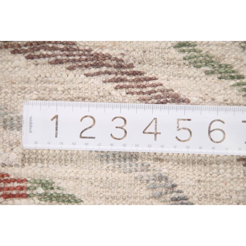 Hand Knotted Oriental 100% Wool Carpet Modern Stripe Multi-Colored Abstract Area Rug - 7' 9'' X 5' 8''