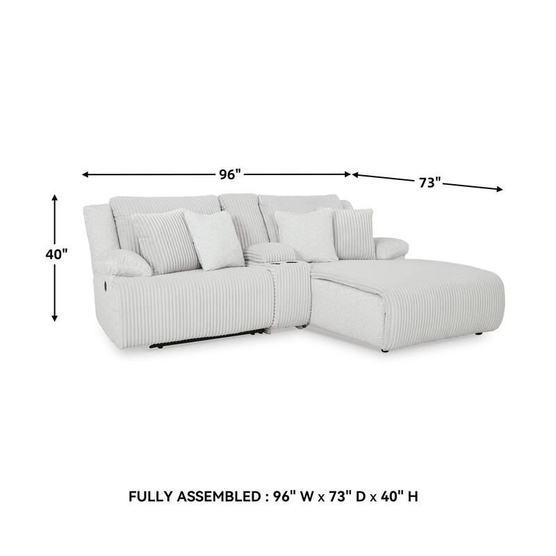 Signature Design by Ashley Top Tier 3-Piece Reclining Sectional with Chaise - 105"W x 74"D x 41"H