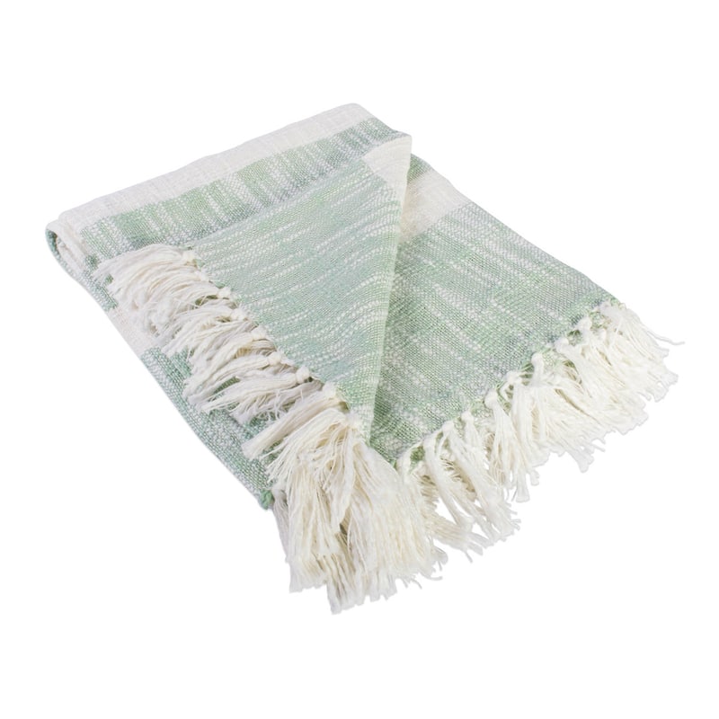 DII Slub Stripe Decorative Throw - Mint Distressed Stripe