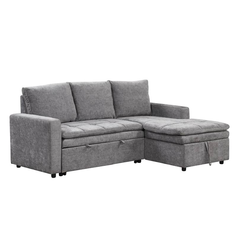 Convertible Sofa Bed with Storage, L-Shaped Design, Upholstered Sofa for Living Room