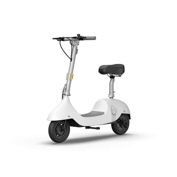 slide 2 of 7, Ceetle Pro EA10C Electric Scooter with Foldable Seat, 35 Miles Operating Range & 15.5mph Max Speed Assembly Required - White