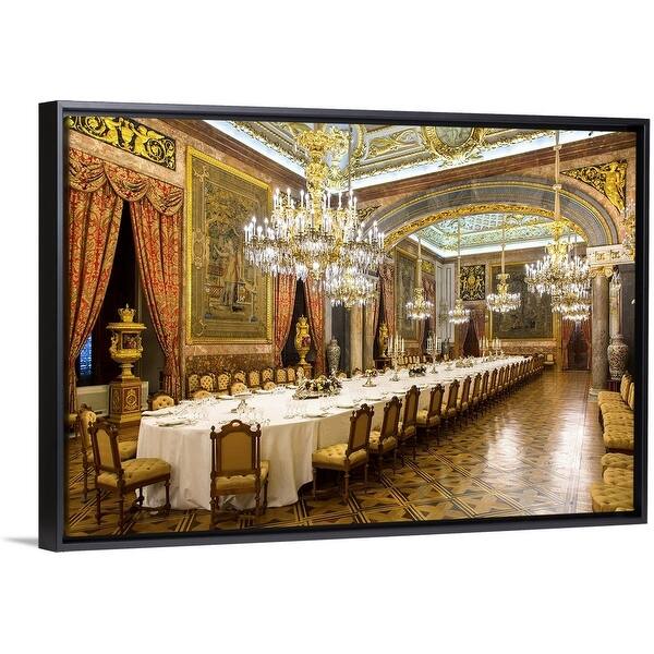 Shop Madrid Dining Room In Royal Palace Spain Black Float Frame Canvas Art Overstock 25507226