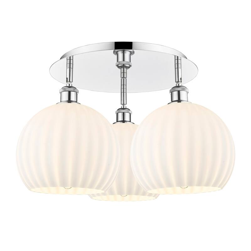 Innovations Lighting 516-3C-13-22-White Venetian-Indoor Ceiling - Polished Chrome / White Venetian
