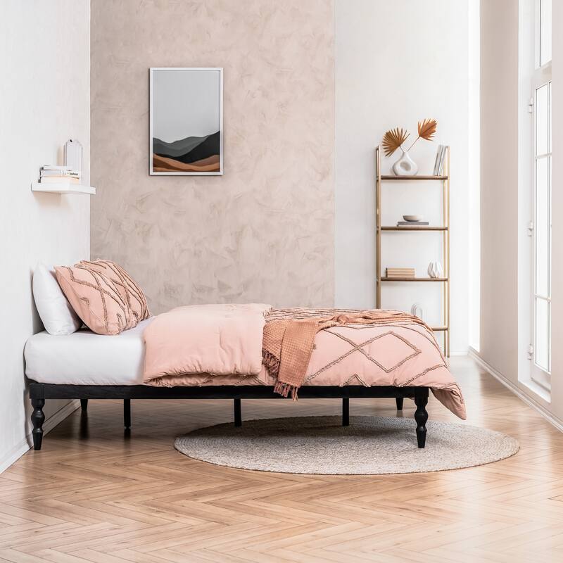 MH London Rhonda Solid Mango Wood Platform Bed