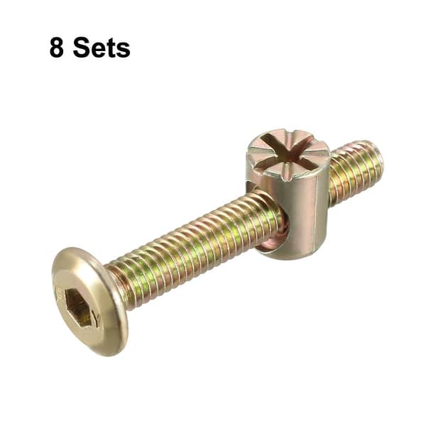 Set of Bolt Nuts for Furniture M6x40mm Hexagon Head Screw with Barrel Nuts Zinc Plated with Phillips Grooves 10 Sets 