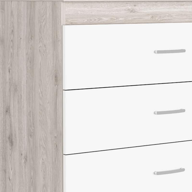 32" Modern 3-Drawer Horizontal Dresser with Metal Roller and Glides Ideal for Bedroom Storage