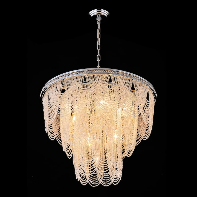 8/10-Light 3-Tiered Modern Glam Crystal Chandelier for Dining Room