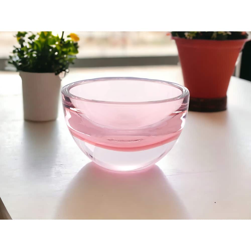 HomeRoots 6" Mouth Blown European Made Lead Free Cobalt Crystal Bowl