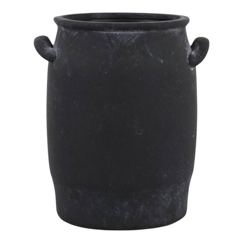Ceramic Table Vase Rustic Handles Textured Artisan Decorative Accent