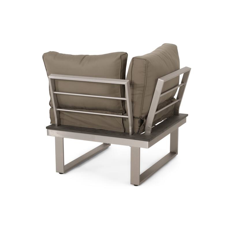 Roomfitters 5-Seater Outdoor Sofa Set, Weather-Resistant Cushioned Patio Seating, Modern Metal Frame