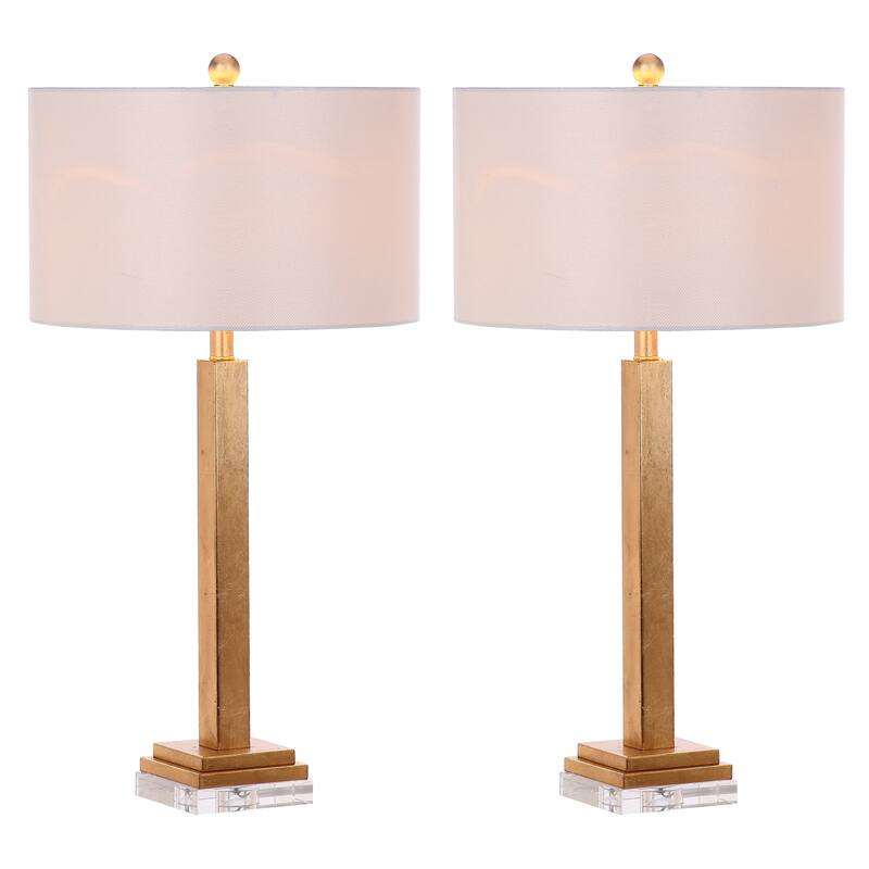 SAFAVIEH Lighting 30-inch Perri Crystal Base Table Lamp (Set of 2) - 16"x16"x30"