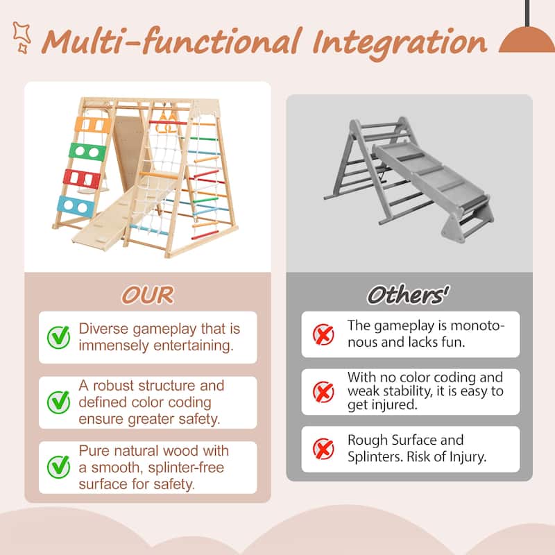 2-in-1 Slide & Climb Set, 9-in-1 Outdoor Playset for Motor Skills, Fun & Safe Play