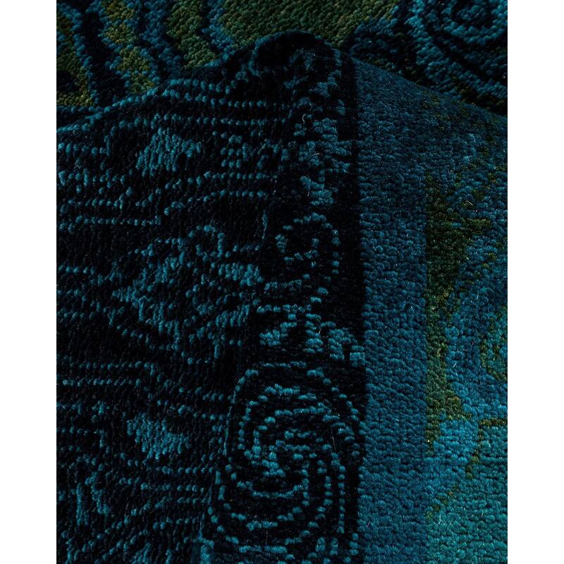 Overdyed, One-of-a-Kind Hand-Knotted Area Rug - Blue - 4' 2" x 6' 7"