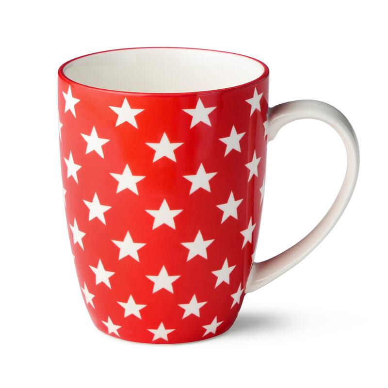 Certified International Patriotic Pad Print 14 oz. Mugs, Set of 6