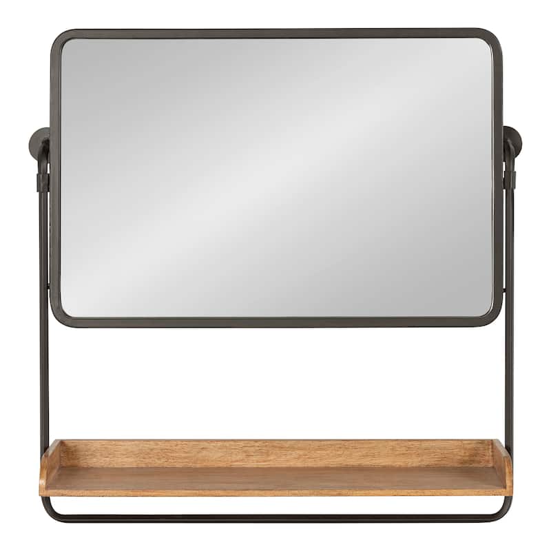Kate and Laurel Rheeves Mirror with Shelf - 27x7x26