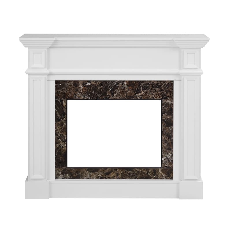 GDFStudio - Hearthstone Traditional Storage Electric Fireplace with Mantel and Realistic LED Flame