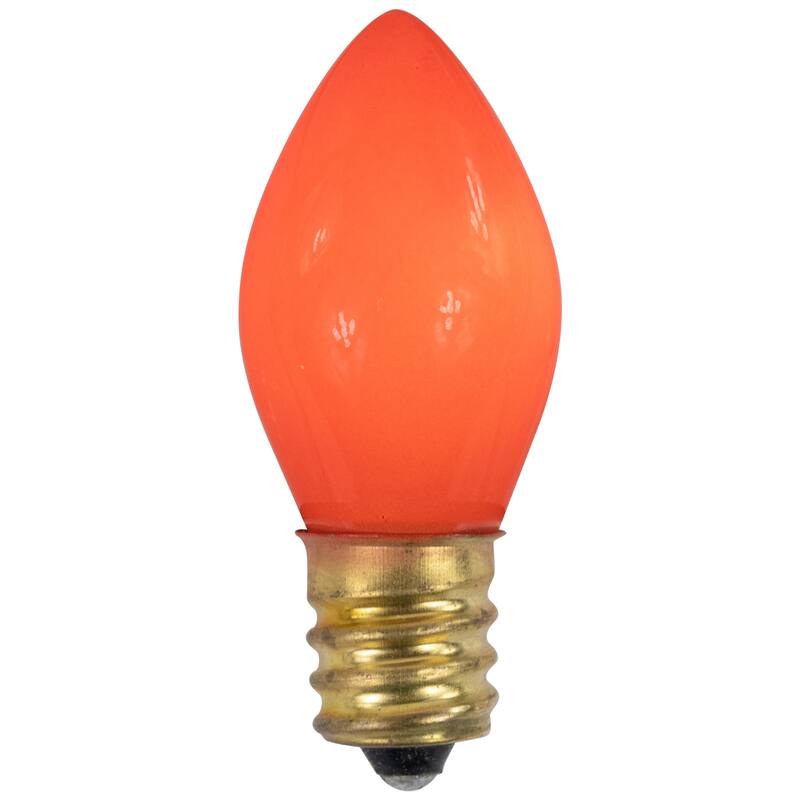 Opaque C7 Incandescent Christmas Replacement Bulbs - Orange - Pack of 25