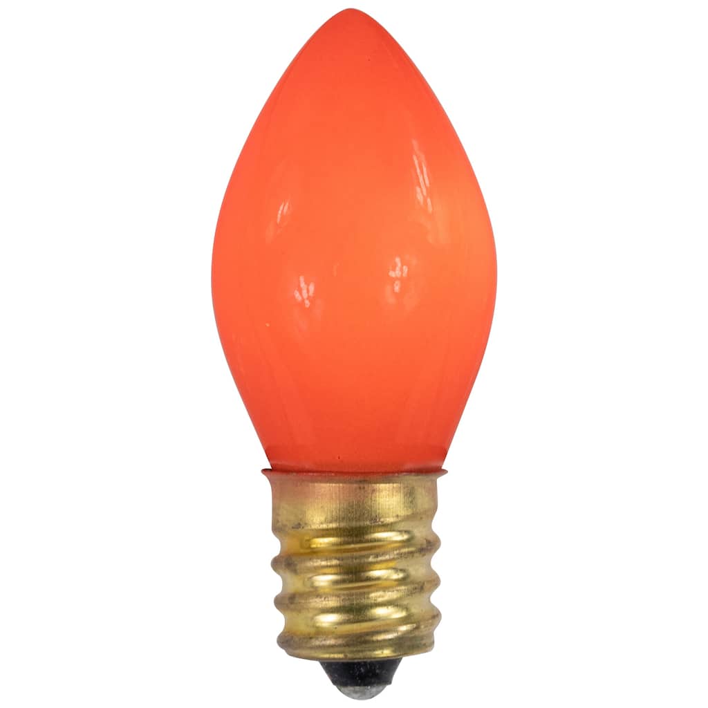 Opaque C7 Incandescent Christmas Replacement Bulbs - Orange - Pack of 25